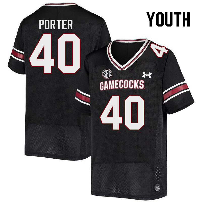 Youth #40 Ronnie Porter South Carolina Gamecocks 2023 College Football Jerseys Stitched-Black